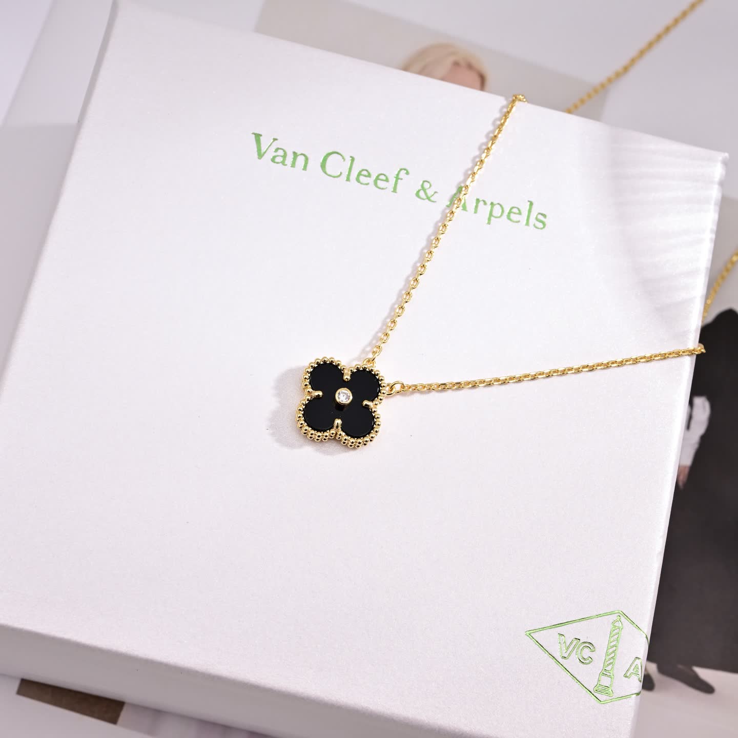 Van Cleef & Arpels Alhambra Gold Plated Enamel Clover Necklaces